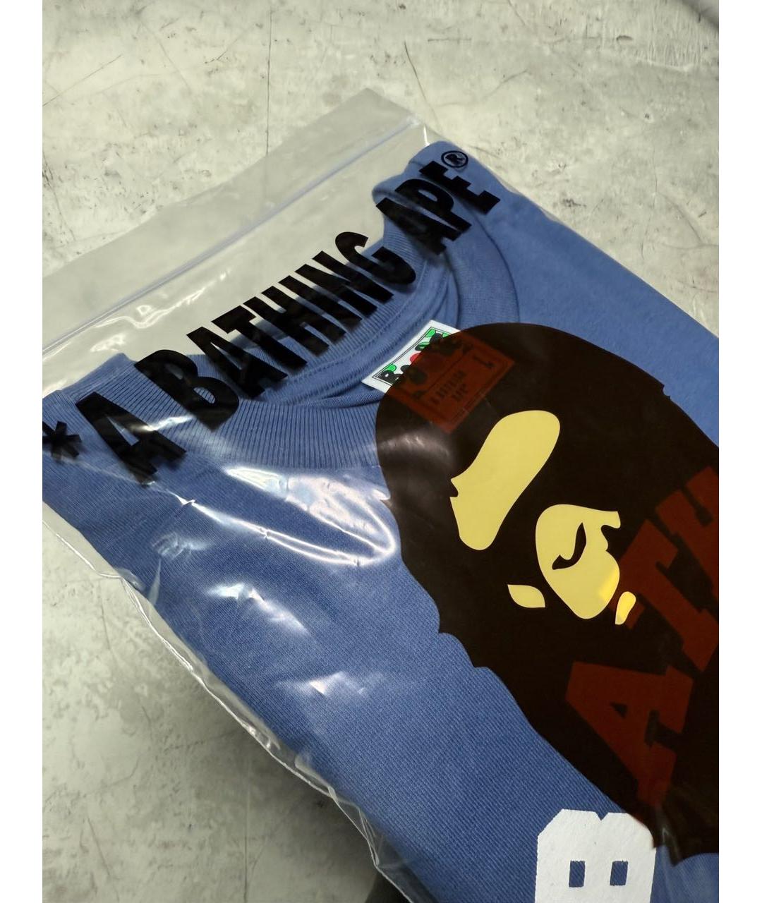 A BATHING APE Синяя хлопковая футболка, фото 4