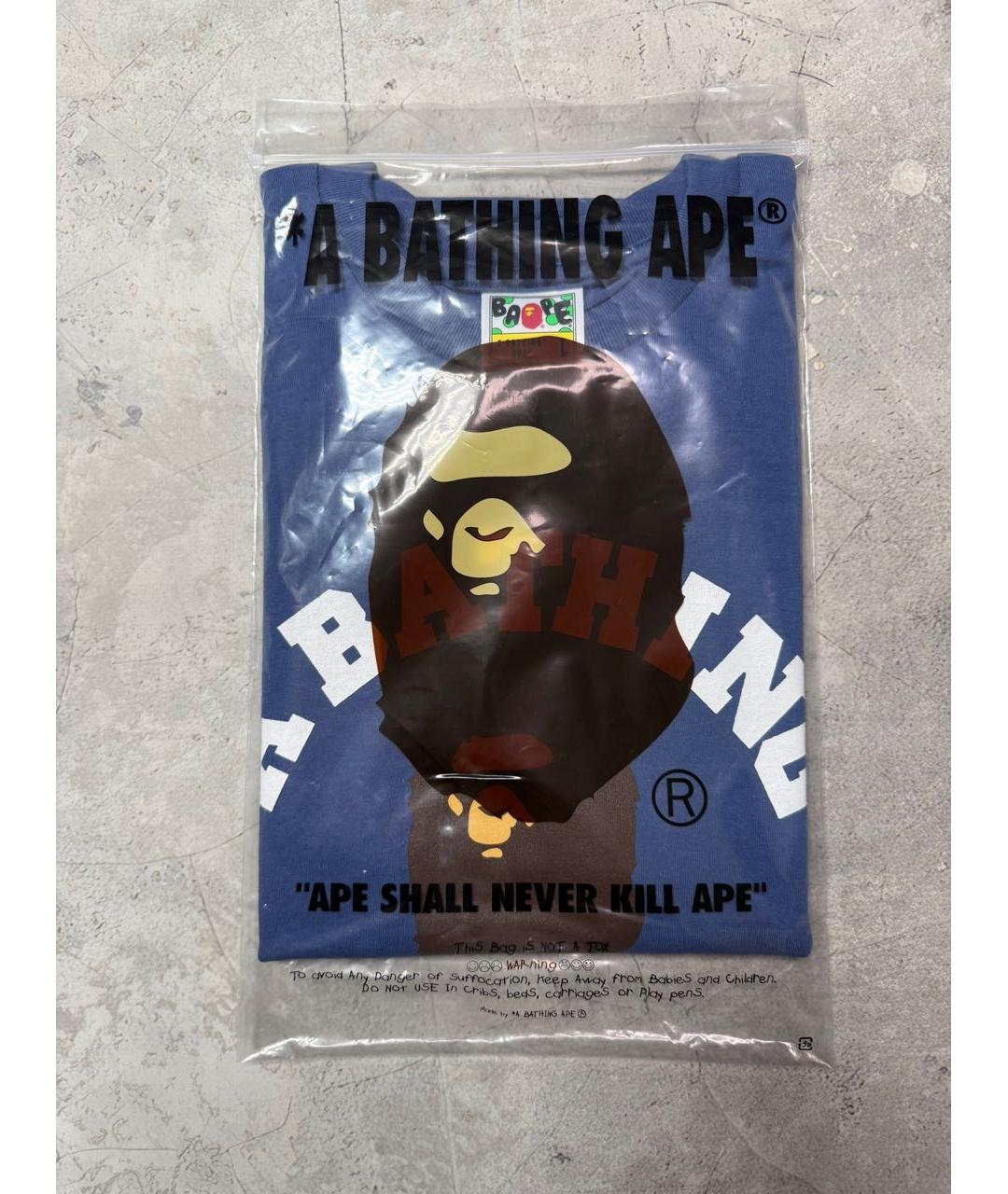 A BATHING APE Синяя хлопковая футболка, фото 2