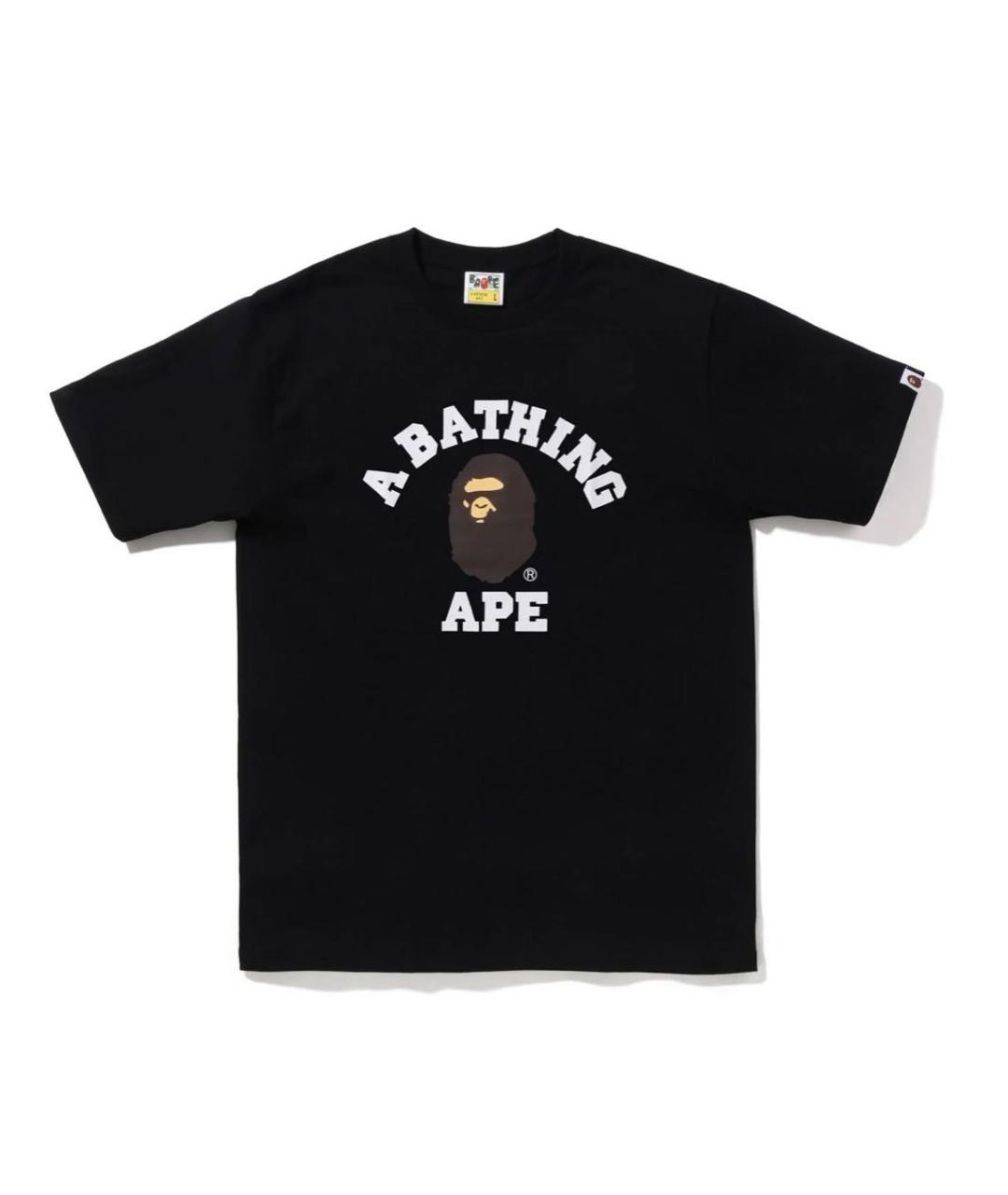 A BATHING APE Черная хлопковая футболка, фото 4
