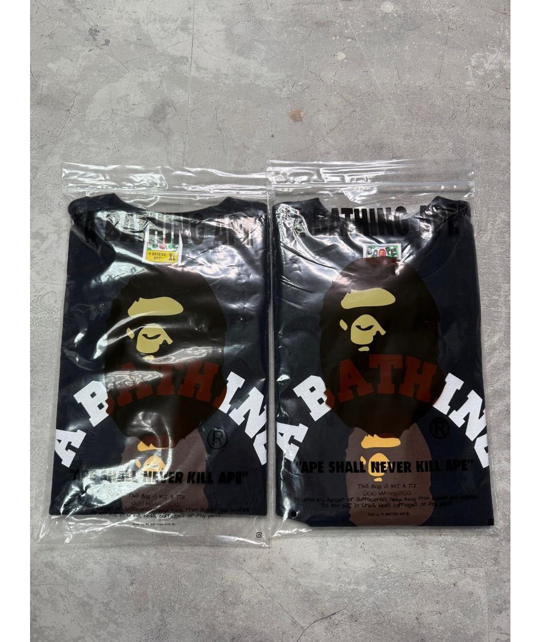 A BATHING APE Черная хлопковая футболка, фото 3