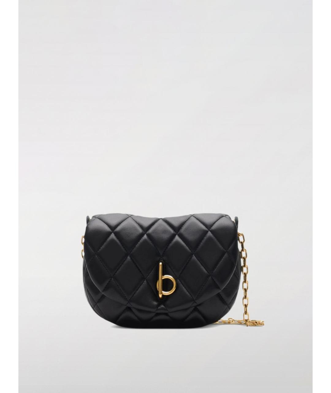 BURBERRY Черная кожаная сумка через плечо, фото 4