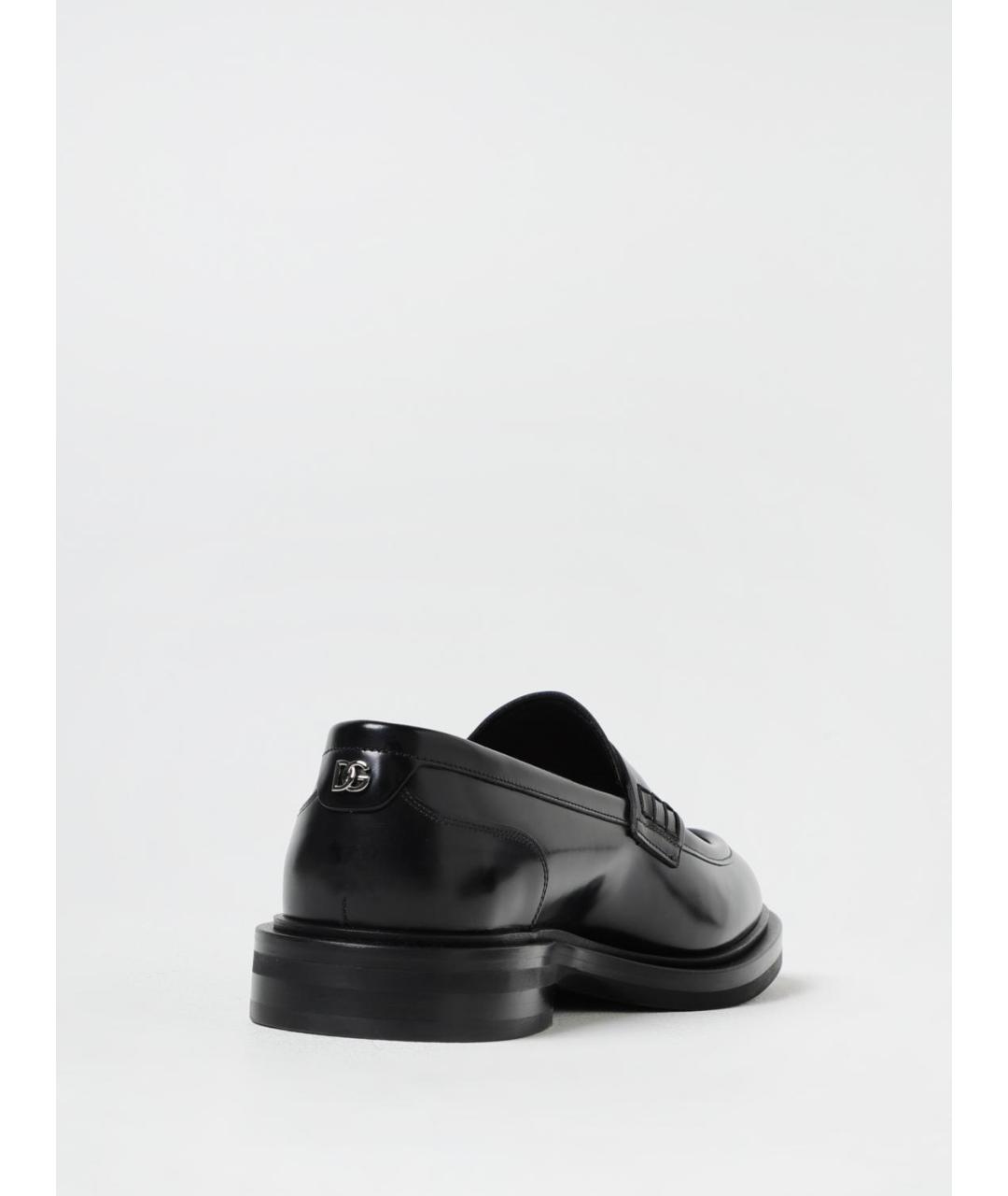 DOLCE&GABBANA Черные кожаные лоферы, фото 3