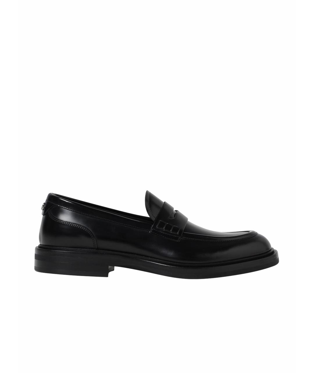DOLCE&GABBANA Черные кожаные лоферы, фото 1
