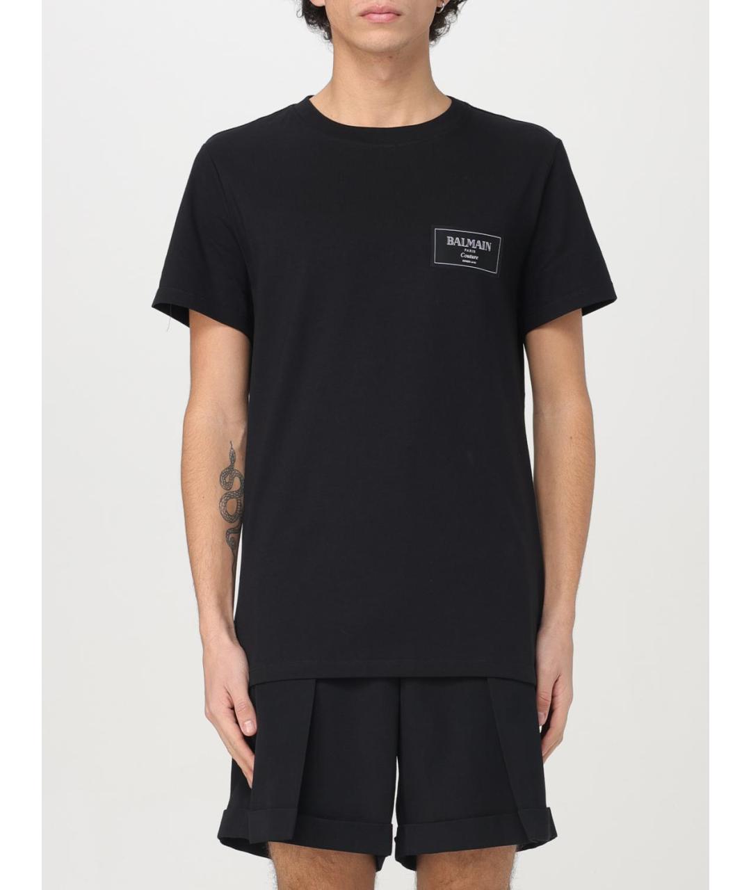 BALMAIN Черная футболка, фото 2