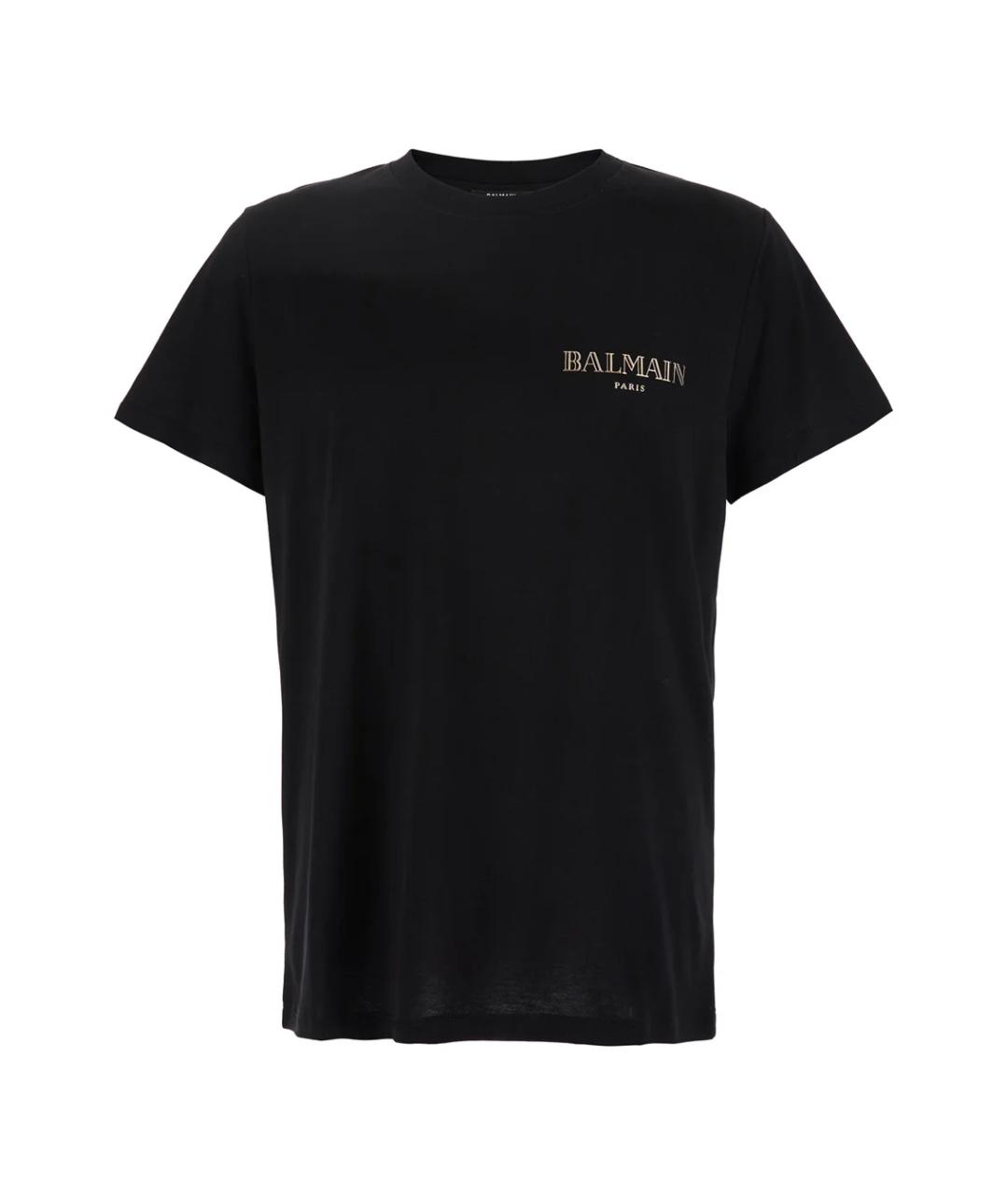 BALMAIN Черная хлопковая футболка, фото 1