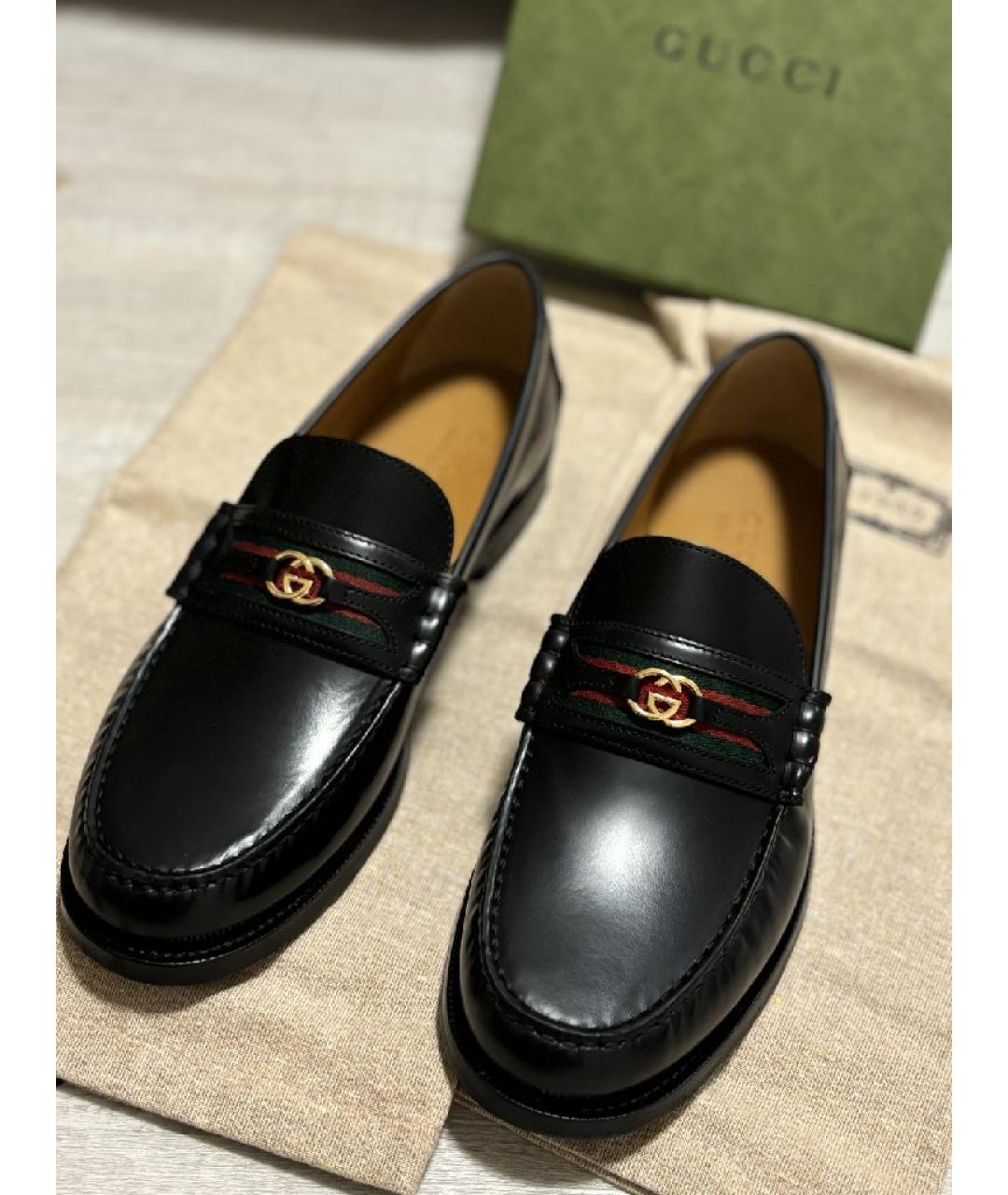 GUCCI Черные кожаные лоферы, фото 2
