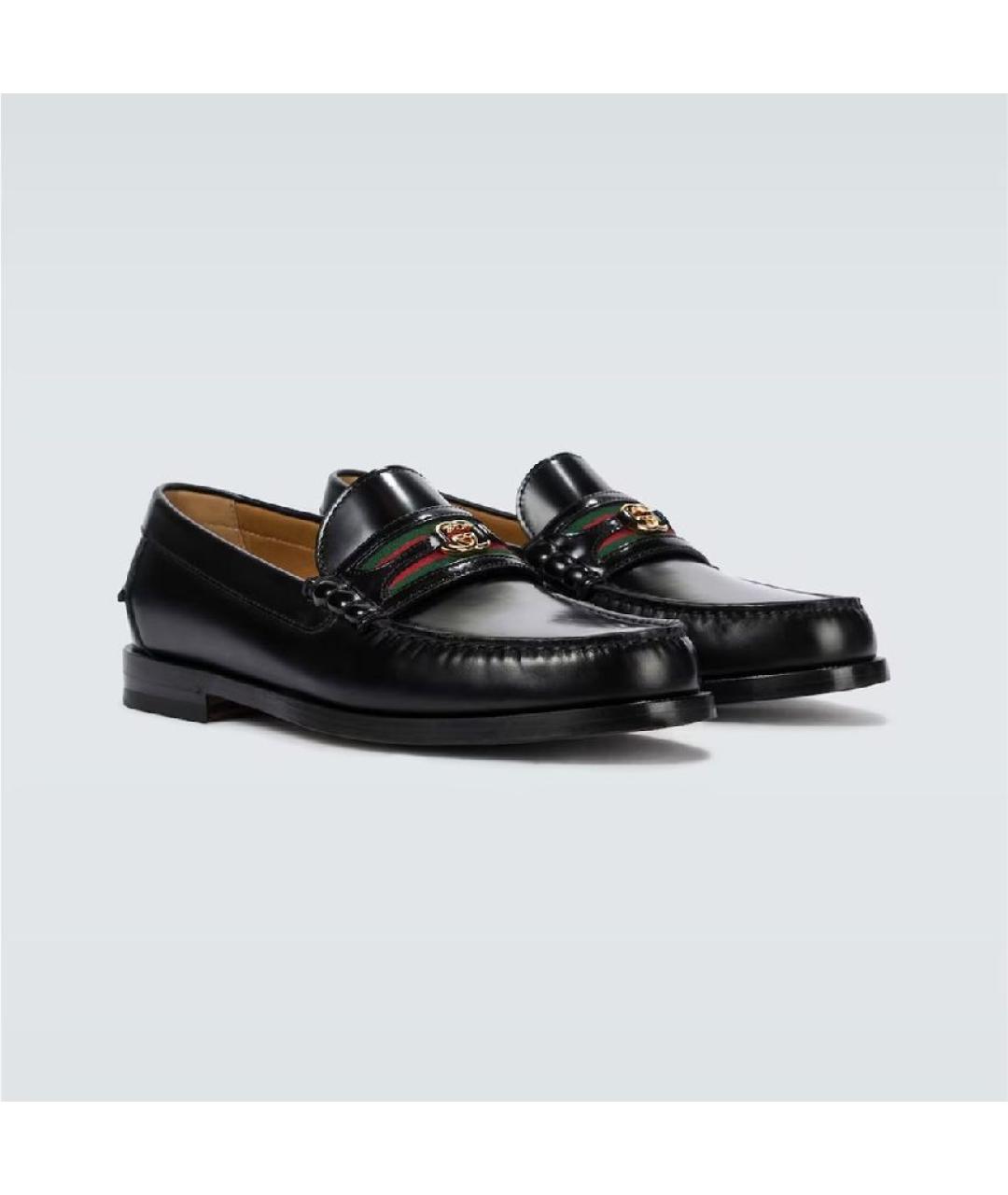 GUCCI Черные кожаные лоферы, фото 10