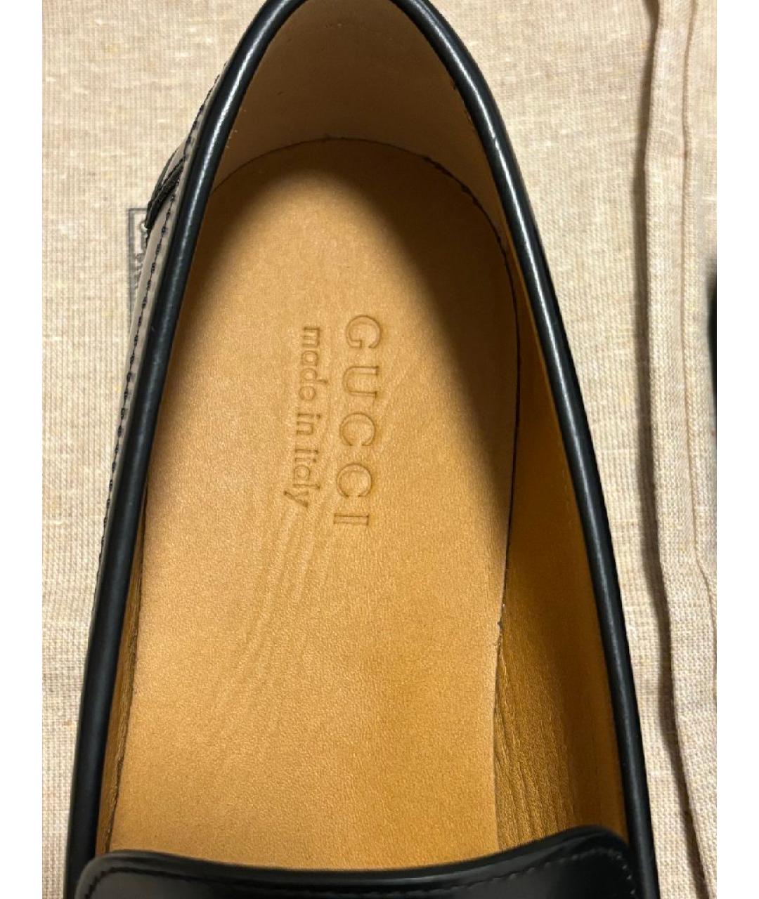 GUCCI Черные кожаные лоферы, фото 6