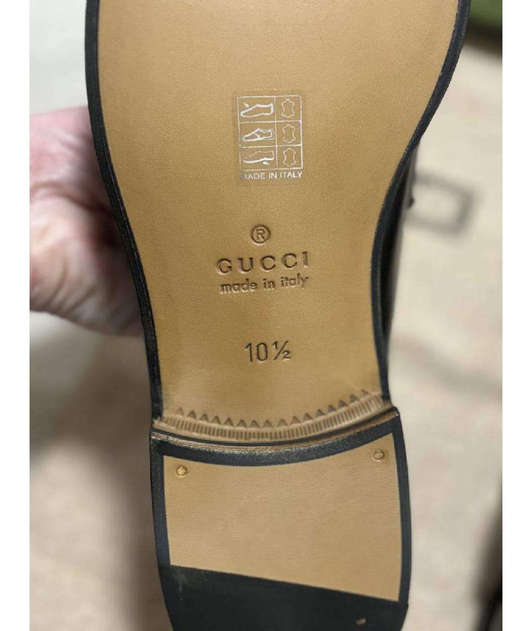 GUCCI Черные кожаные лоферы, фото 7