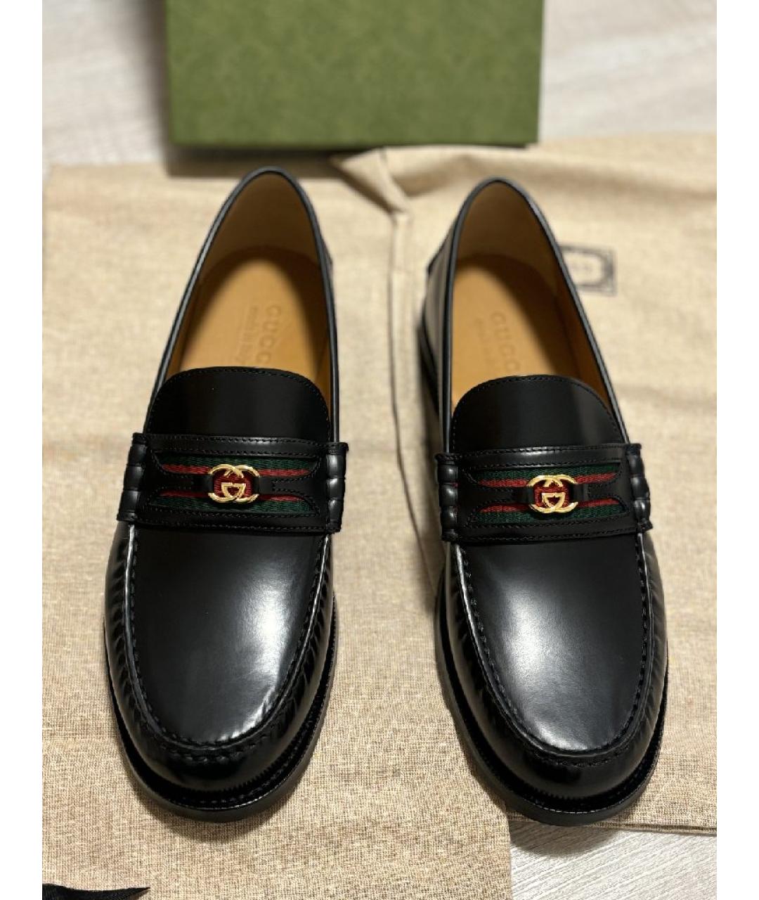 GUCCI Черные кожаные лоферы, фото 3
