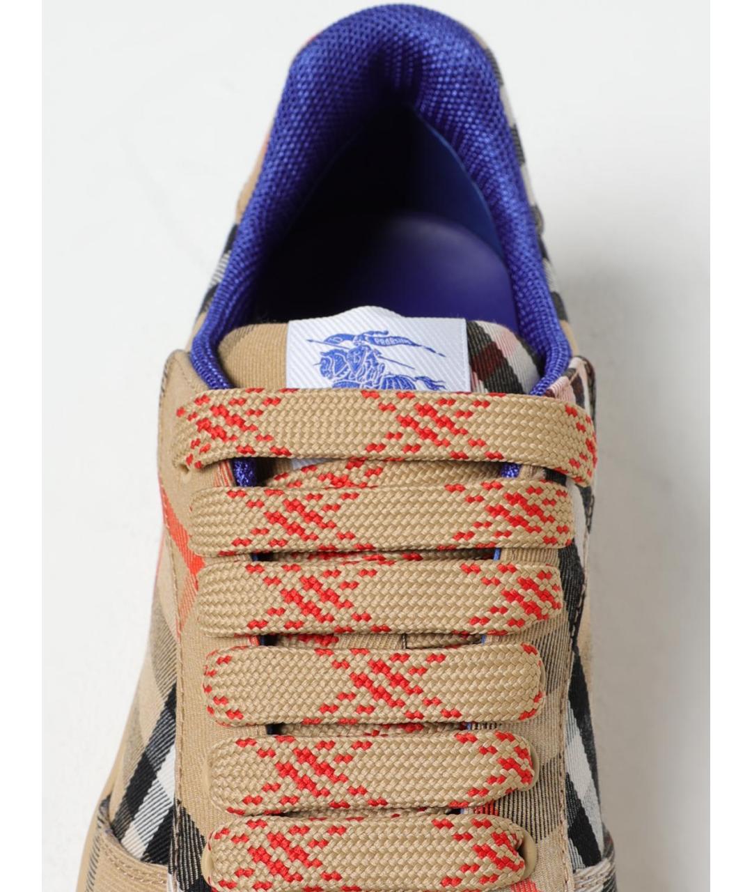 BURBERRY Бежевые низкие кроссовки / кеды, фото 4