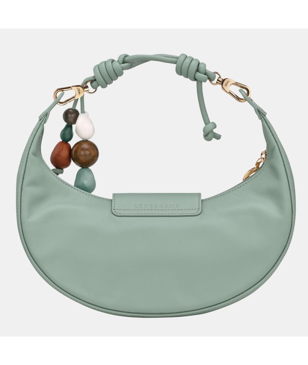 LONGCHAMP Зеленая кожаная сумка через плечо, фото 4