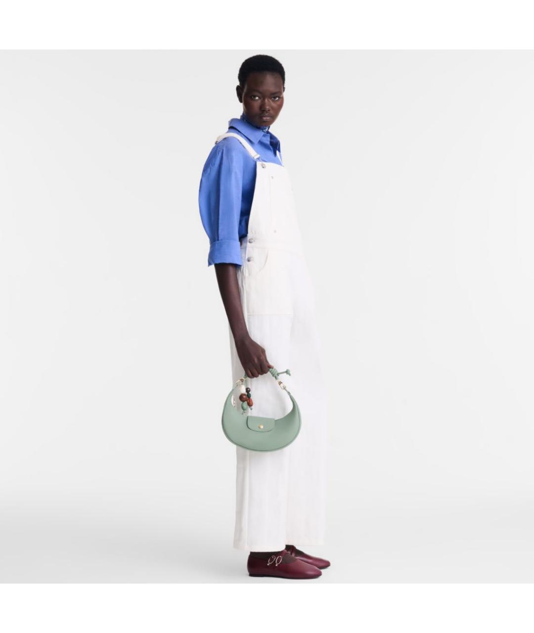 LONGCHAMP Зеленая кожаная сумка через плечо, фото 2