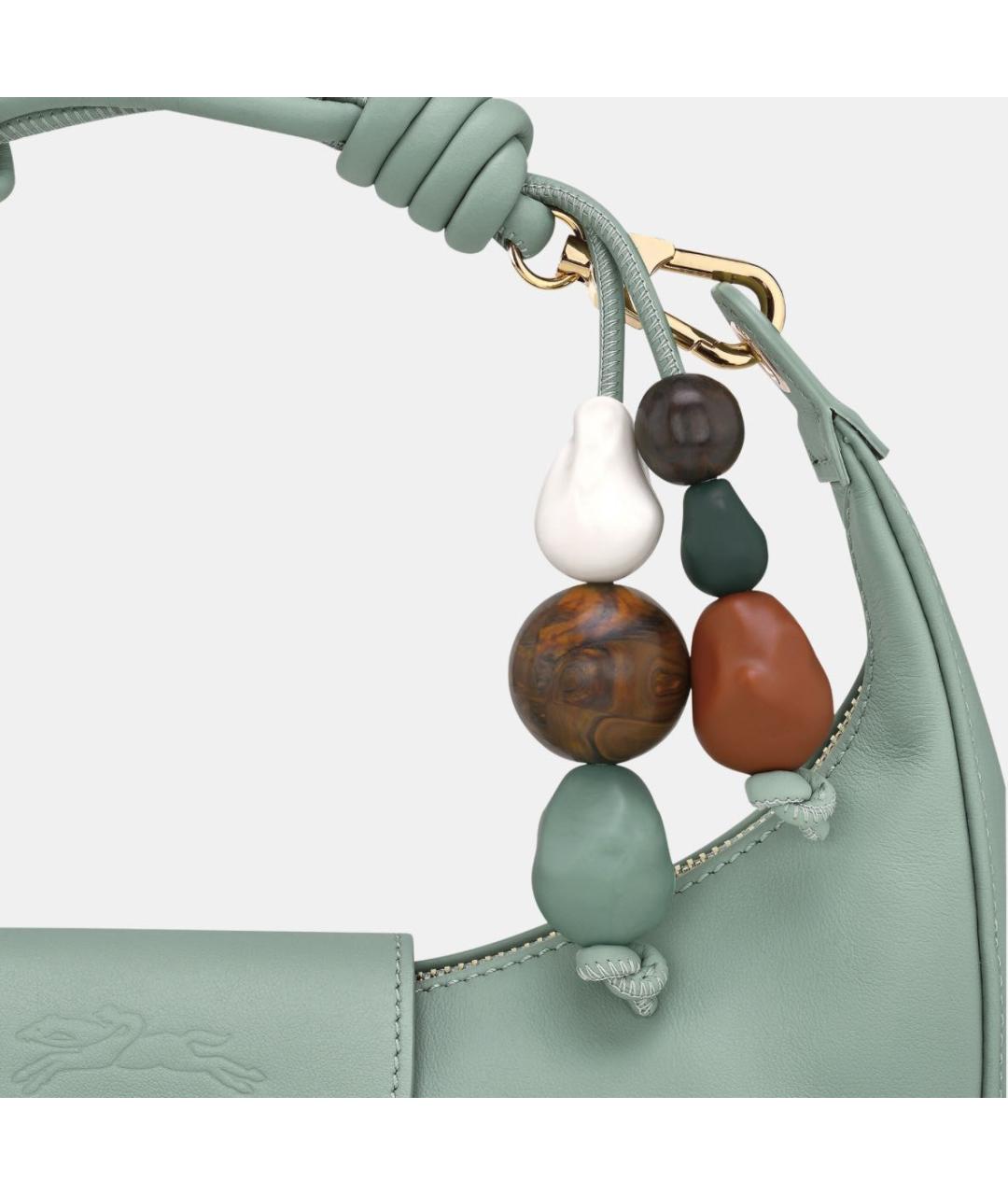 LONGCHAMP Зеленая кожаная сумка через плечо, фото 5