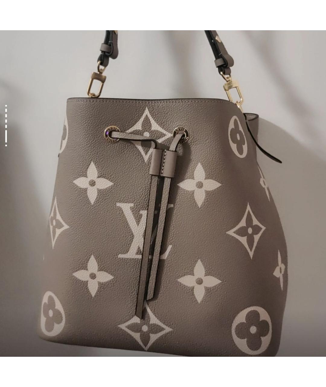 LOUIS VUITTON Бежевая кожаная сумка тоут, фото 6
