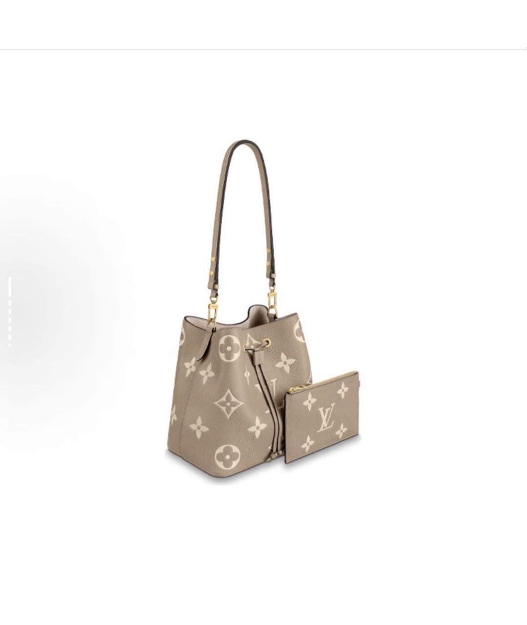 LOUIS VUITTON Бежевая кожаная сумка тоут, фото 2
