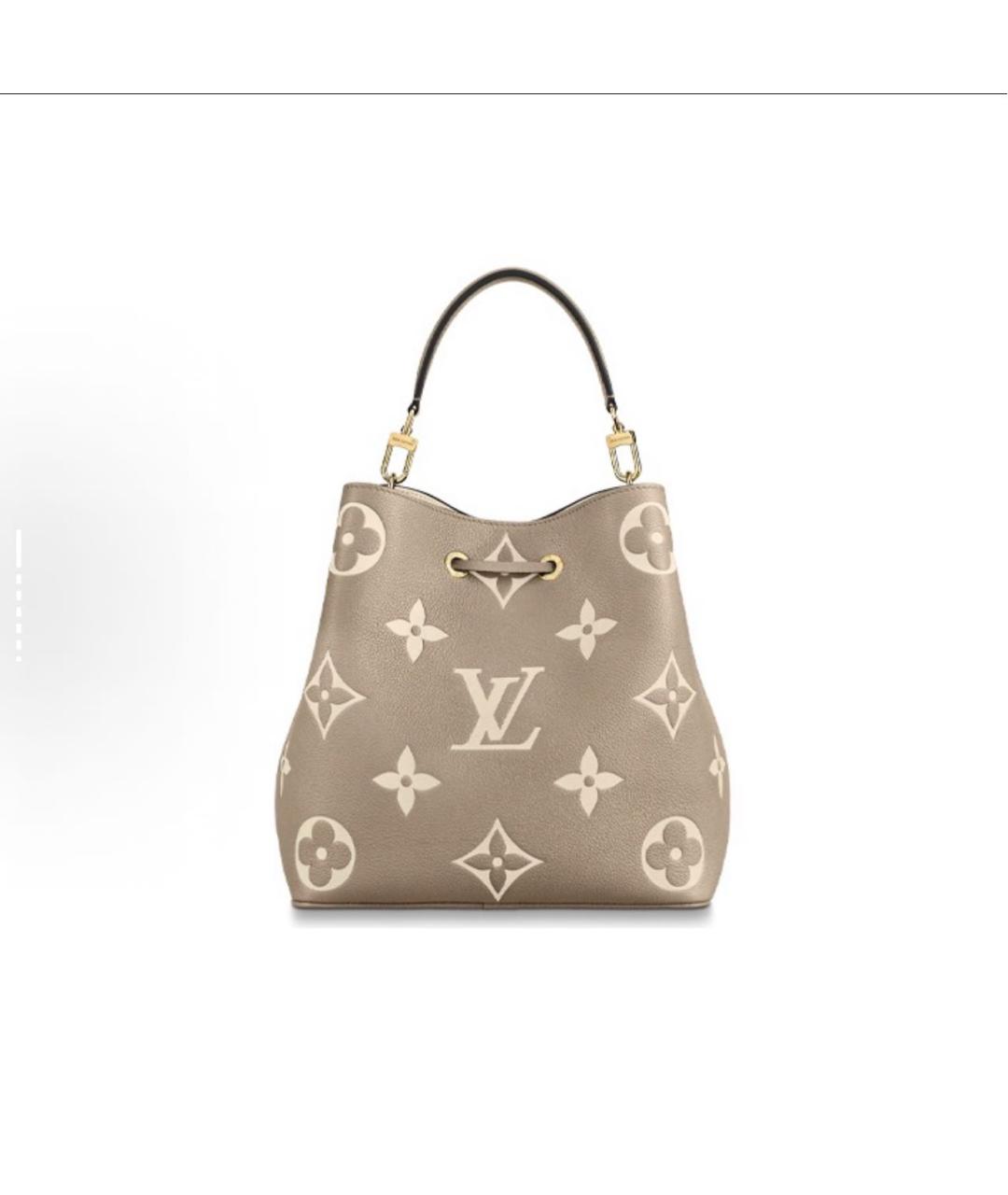 LOUIS VUITTON Бежевая кожаная сумка тоут, фото 3