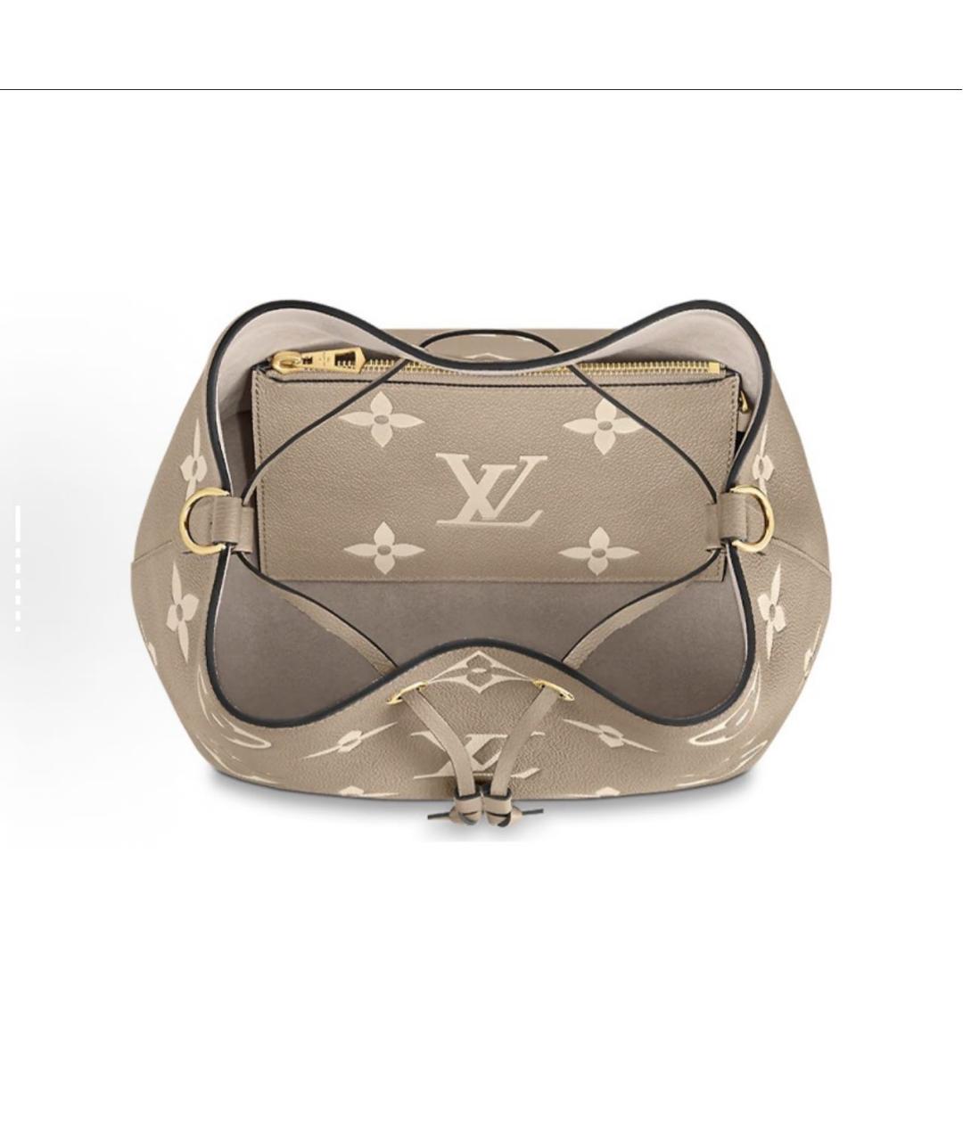 LOUIS VUITTON Бежевая кожаная сумка тоут, фото 4
