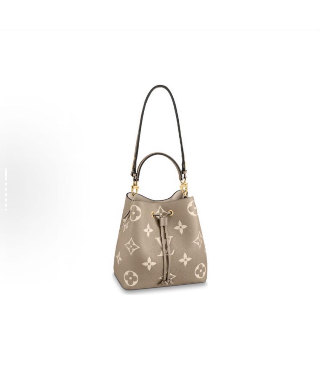 LOUIS VUITTON Бежевая кожаная сумка тоут, фото 7