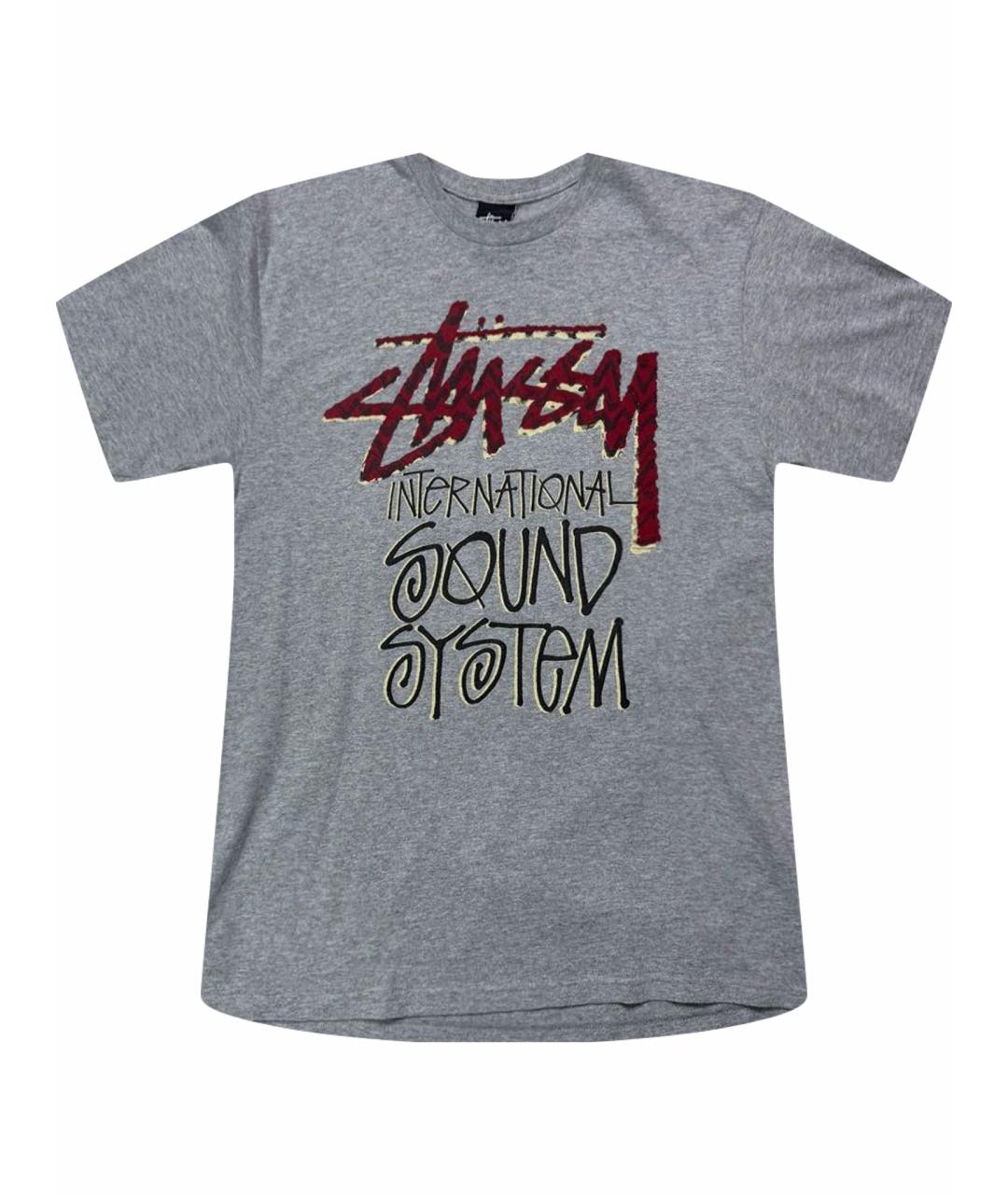 STUSSY Серая хлопковая футболка, фото 1