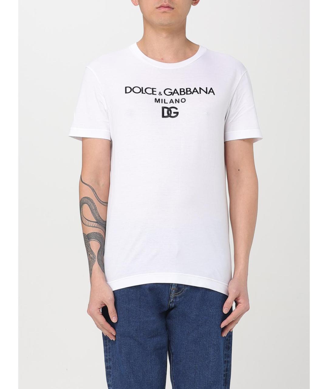DOLCE&GABBANA Белая хлопковая футболка, фото 2