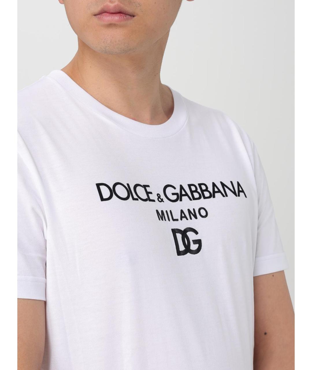 DOLCE&GABBANA Белая хлопковая футболка, фото 5