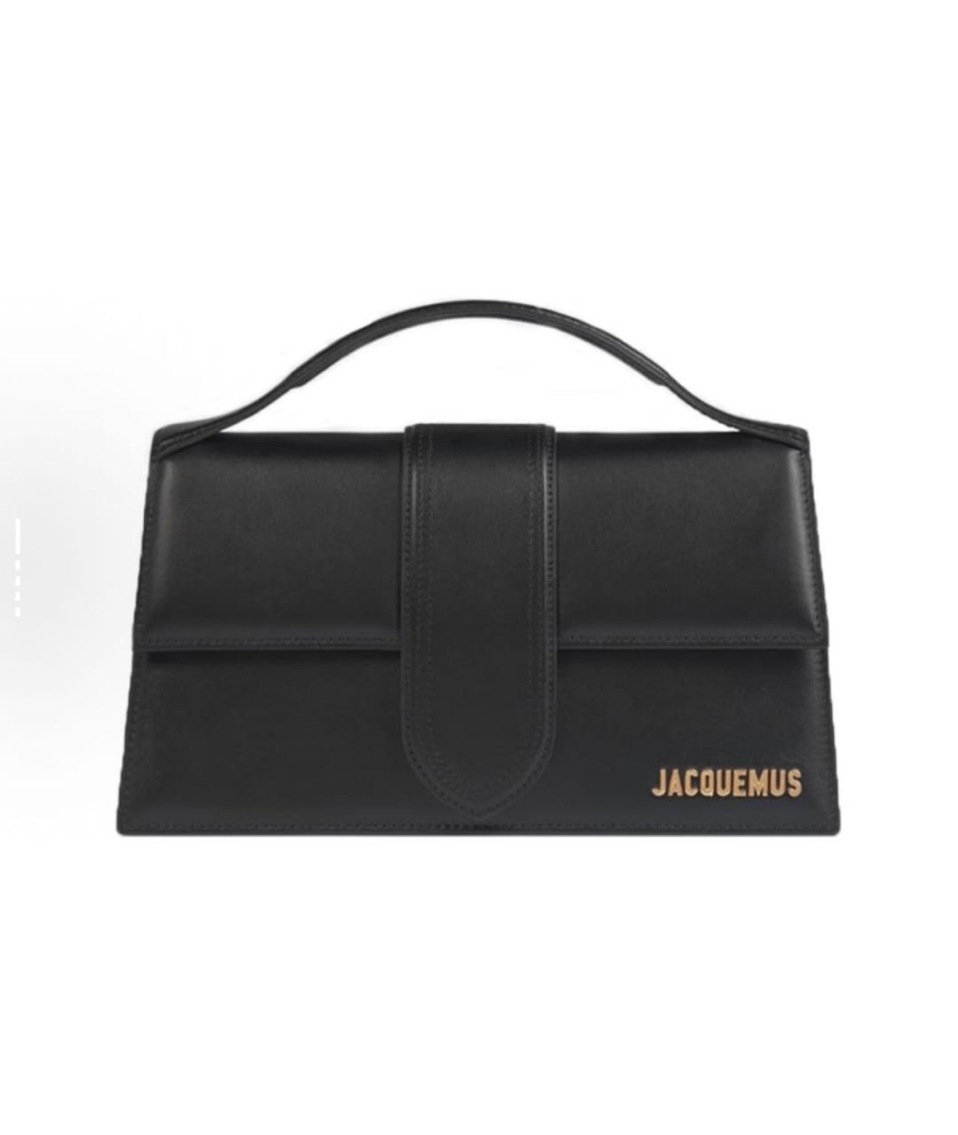 JACQUEMUS Черная кожаная сумка с короткими ручками, фото 2