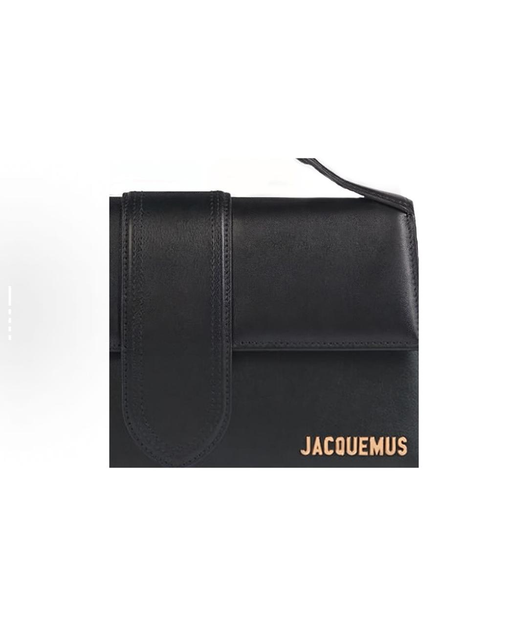JACQUEMUS Черная кожаная сумка с короткими ручками, фото 5