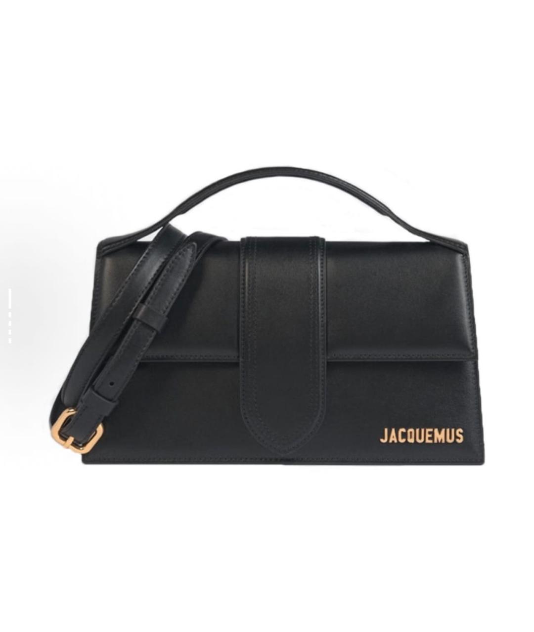 JACQUEMUS Черная кожаная сумка с короткими ручками, фото 6