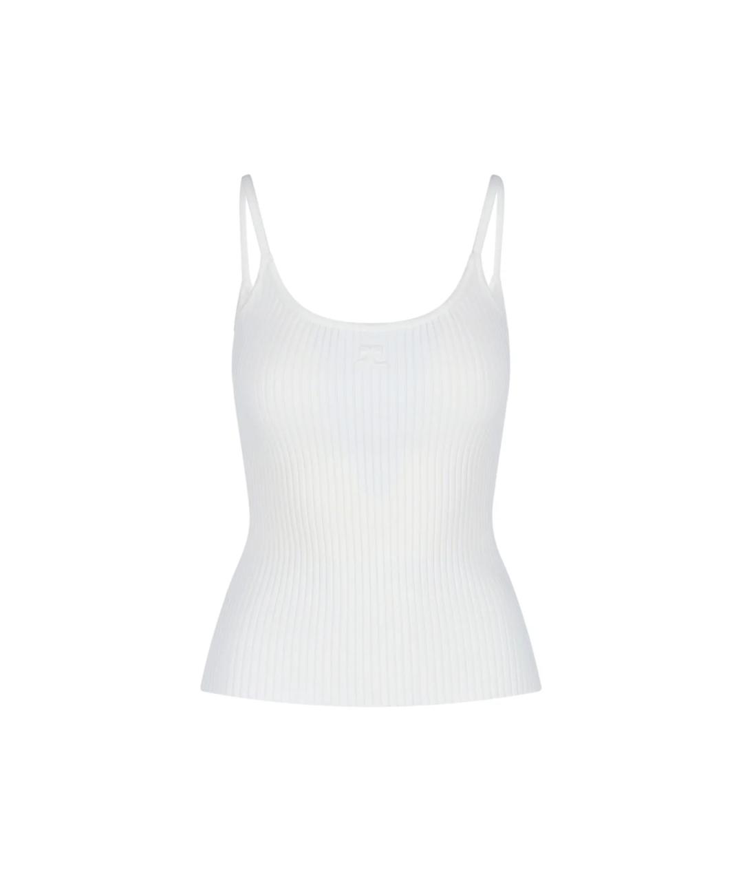 COURREGES Белая вискозная майка, фото 1