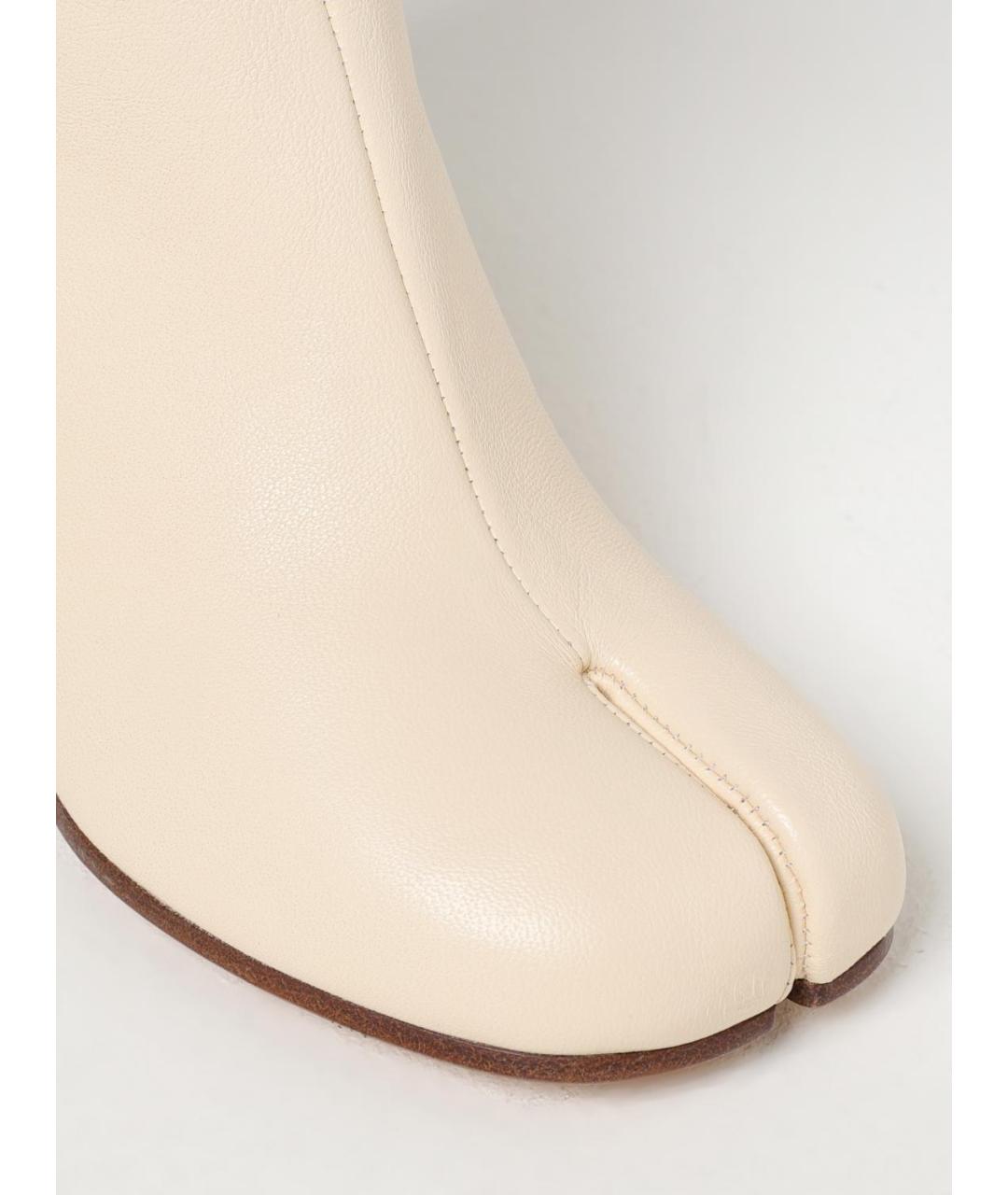 MAISON MARGIELA Бежевые кожаные ботильоны, фото 4