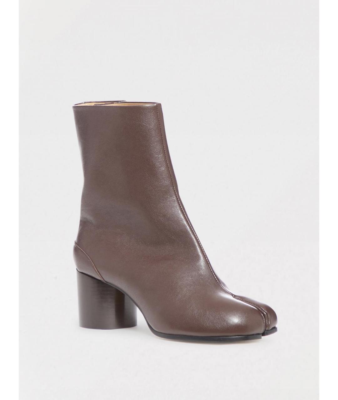 MAISON MARGIELA Коричневые кожаные ботильоны, фото 2
