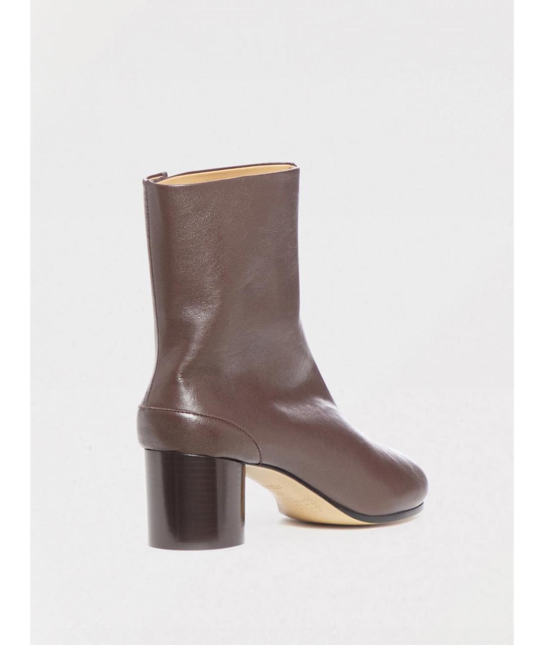 MAISON MARGIELA Коричневые кожаные ботильоны, фото 3