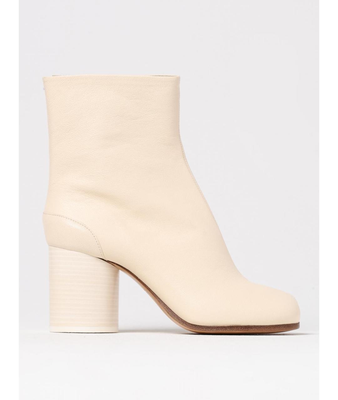 MAISON MARGIELA Бежевые кожаные ботильоны, фото 5