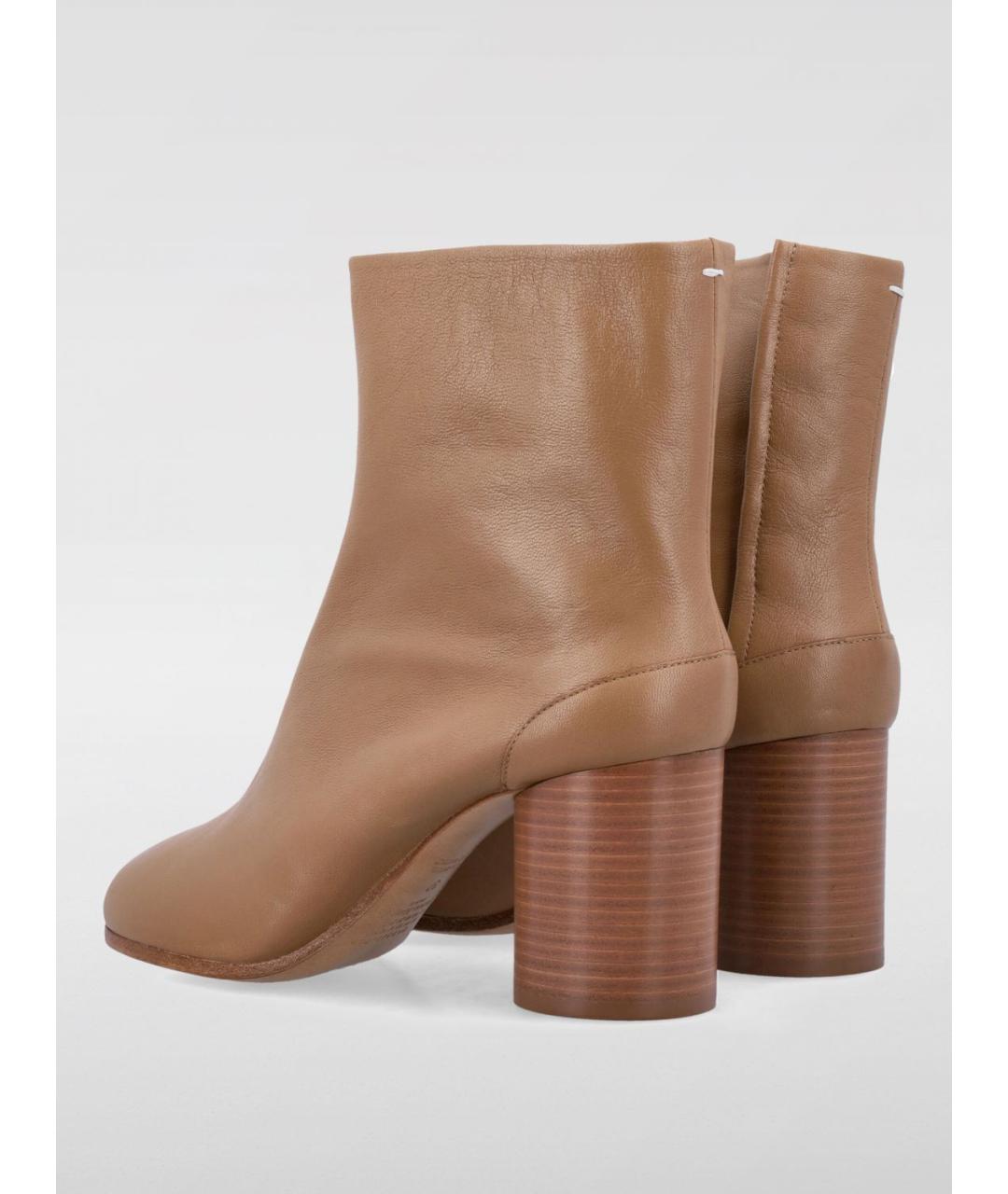 MAISON MARGIELA Бежевые кожаные ботильоны, фото 3