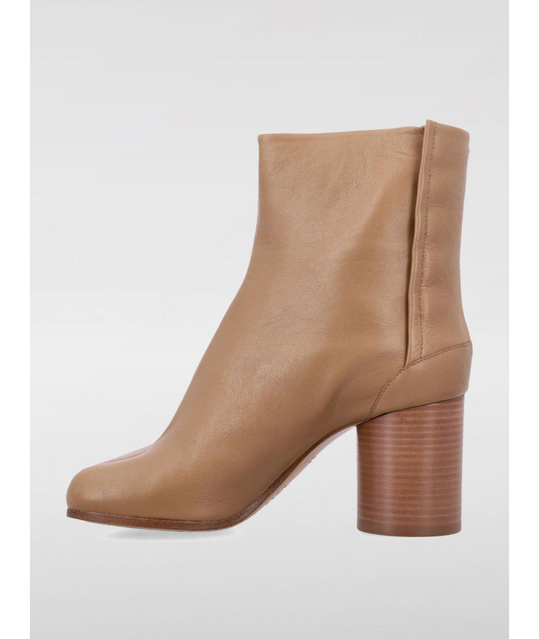 MAISON MARGIELA Бежевые кожаные ботильоны, фото 4