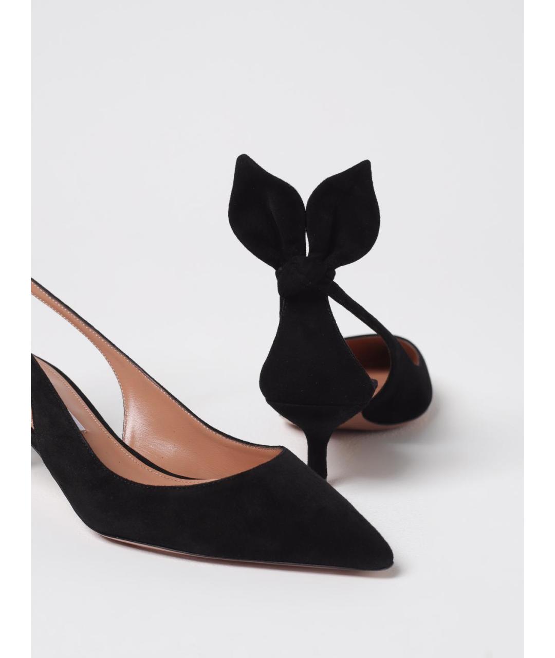 AQUAZZURA Черные замшевые туфли, фото 4