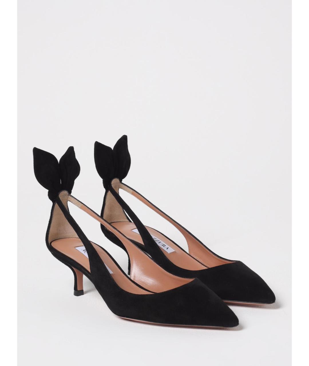AQUAZZURA Черные замшевые туфли, фото 2