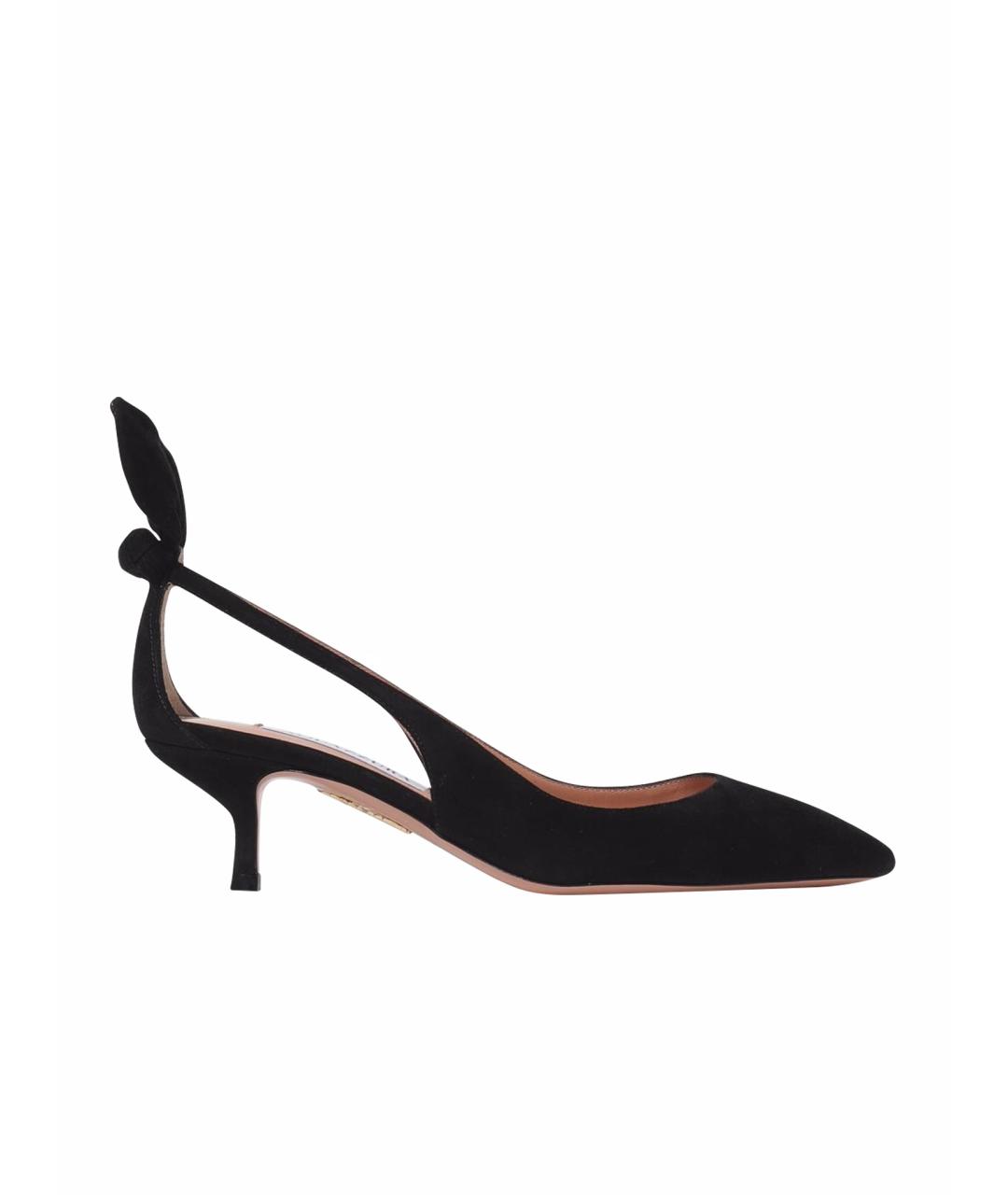AQUAZZURA Черные замшевые туфли, фото 1