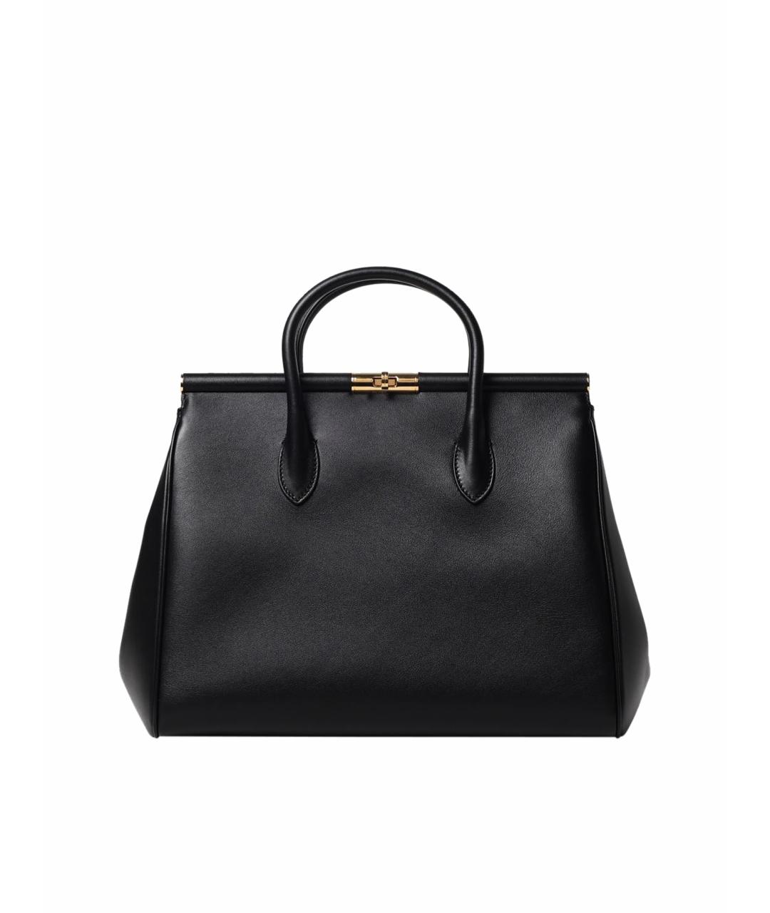 DOLCE&GABBANA Черная кожаная сумка с короткими ручками, фото 1