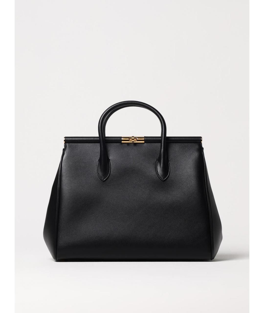 DOLCE&GABBANA Черная кожаная сумка с короткими ручками, фото 6