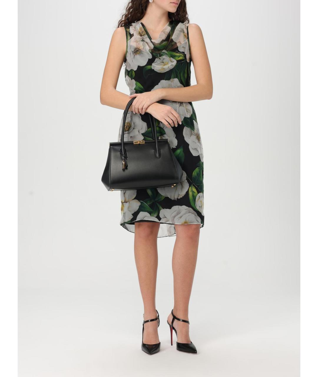 DOLCE&GABBANA Черная кожаная сумка через плечо, фото 2