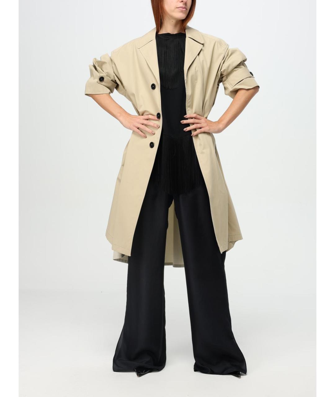 MM6 MAISON MARGIELA Черные шелковые прямые брюки, фото 3