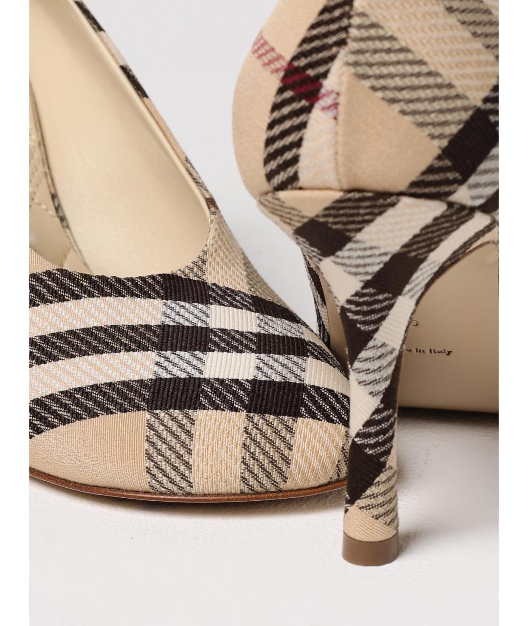 BURBERRY Бежевые туфли, фото 4