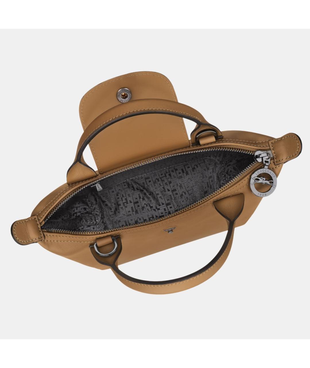LONGCHAMP Коричневая кожаная сумка через плечо, фото 4