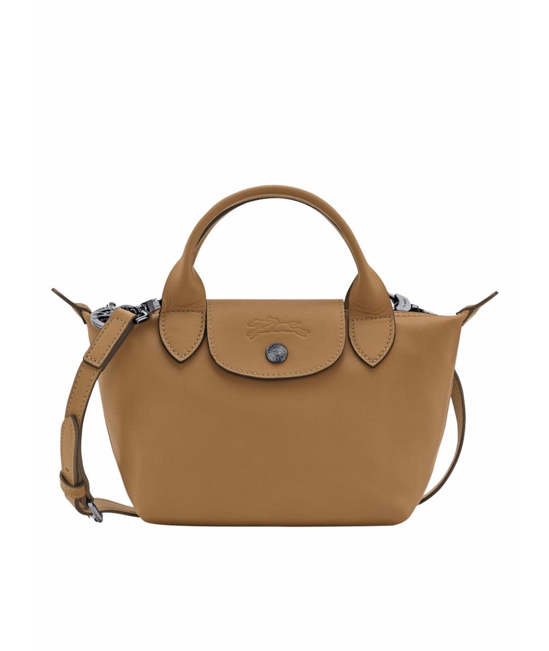 LONGCHAMP Коричневая кожаная сумка через плечо, фото 1