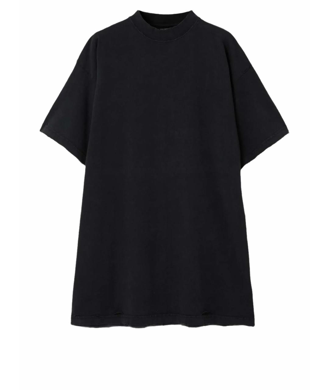 BALENCIAGA Черная хлопковая футболка, фото 1