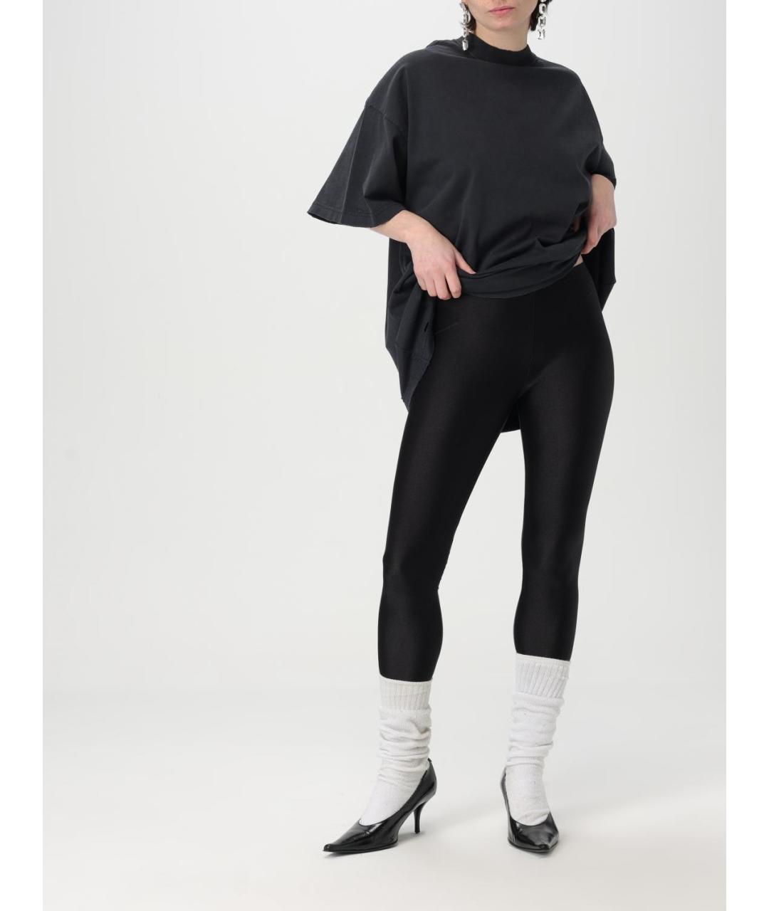 BALENCIAGA Черная хлопковая футболка, фото 3
