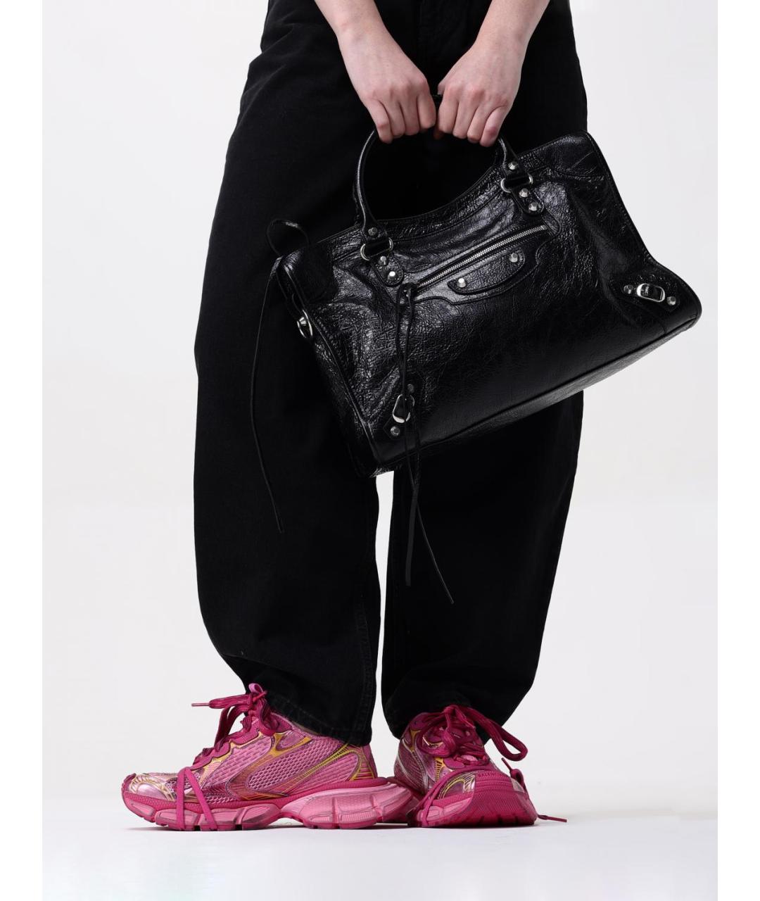 BALENCIAGA Черная кожаная сумка тоут, фото 2