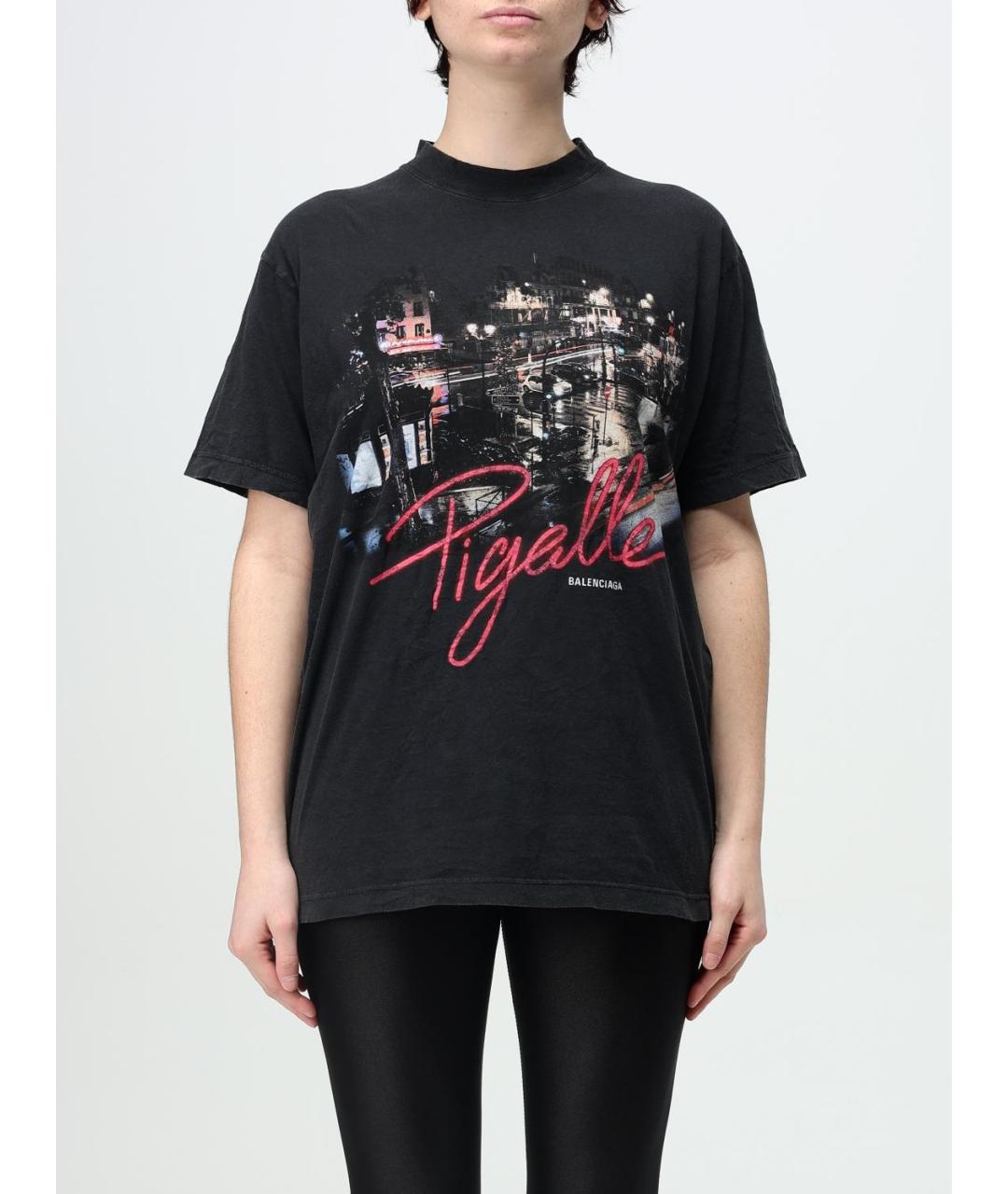 BALENCIAGA Черная футболка, фото 2